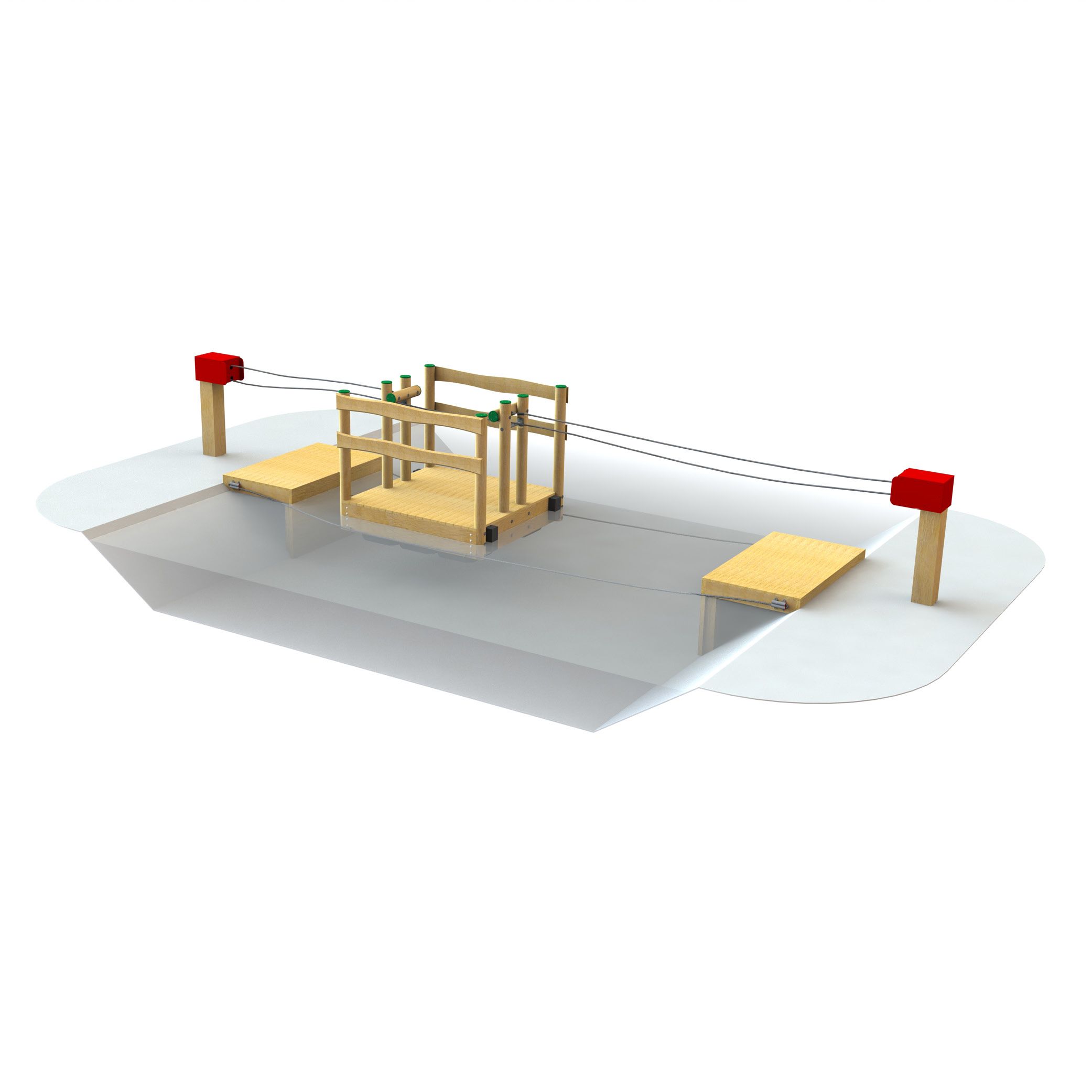 Trekpont 170x170cm, Robinia
