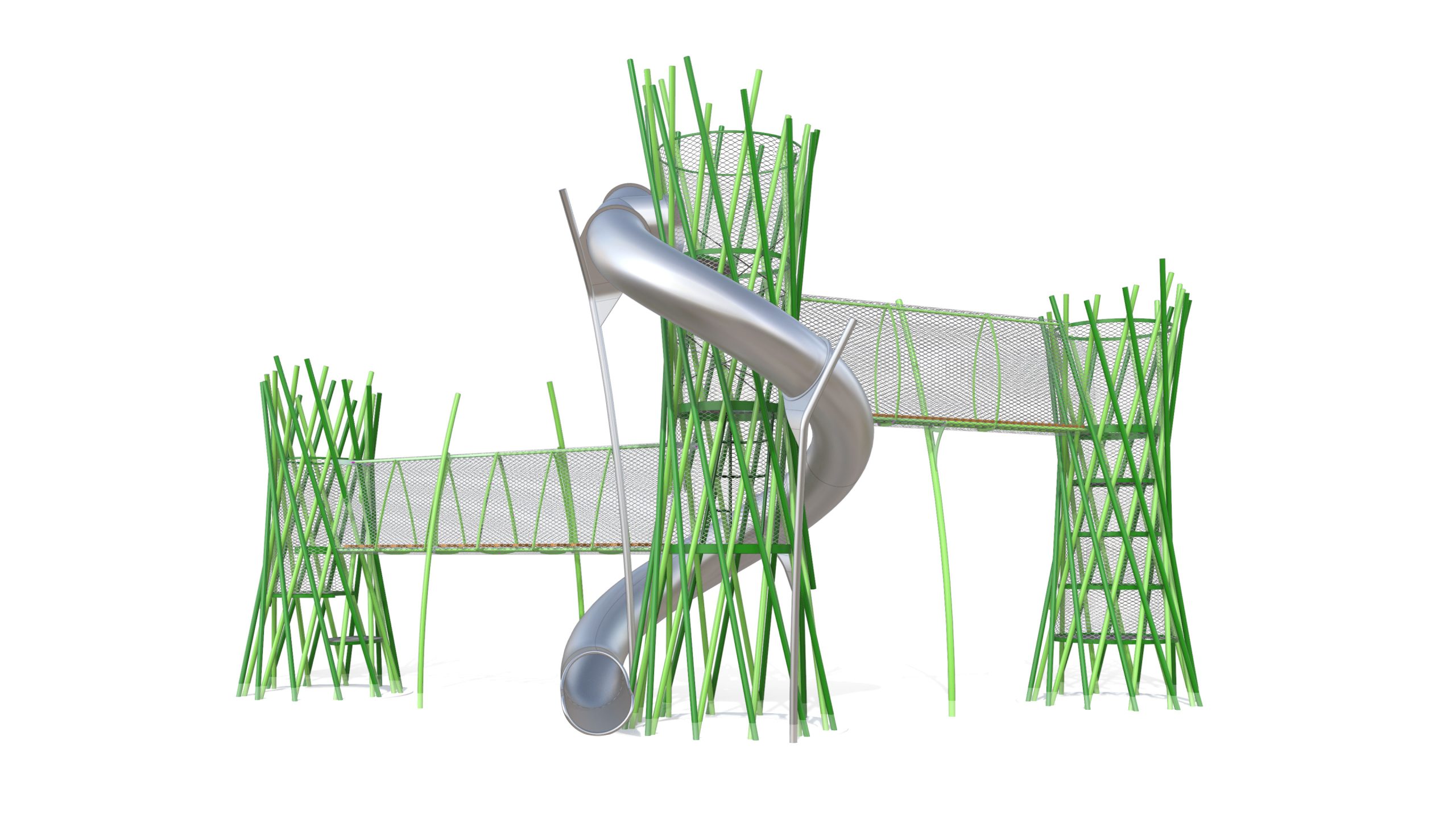 Lekstallning Twisted Bamboo Towers