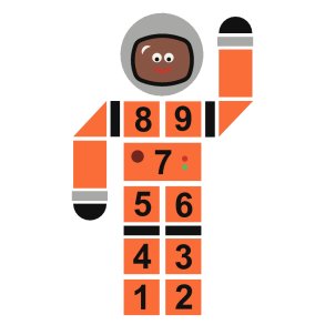 2D EPDM Figur - Hoppruta, astronaut C