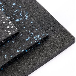 Comfort gummigolv, 6 mm Svart+15% grå, 1,25 x 10 meter