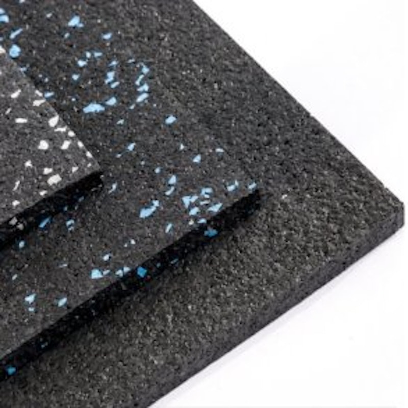 Comfort gummigolv, 6 mm Svart+15% grå, 1,25 x 10 meter