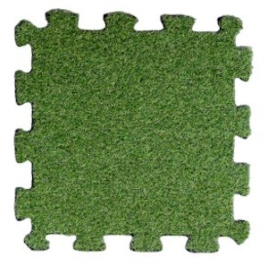 Gummiplatta med konstgräs, 8 mm tjock, 60 x 60 cm - bild 1