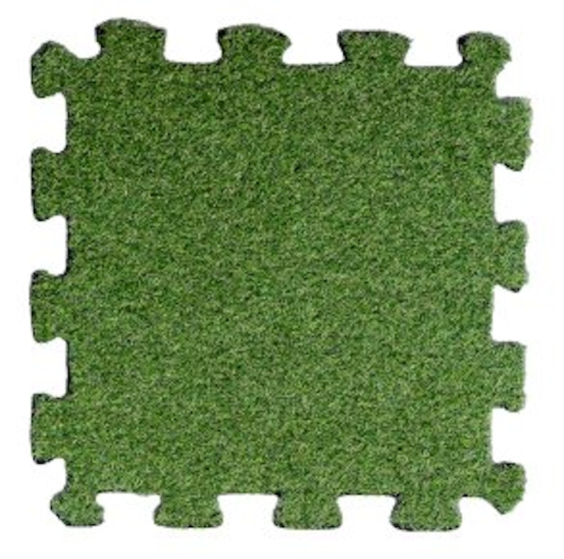 Gummiplatta med konstgräs, 8 mm tjock, 60 x 60 cm
