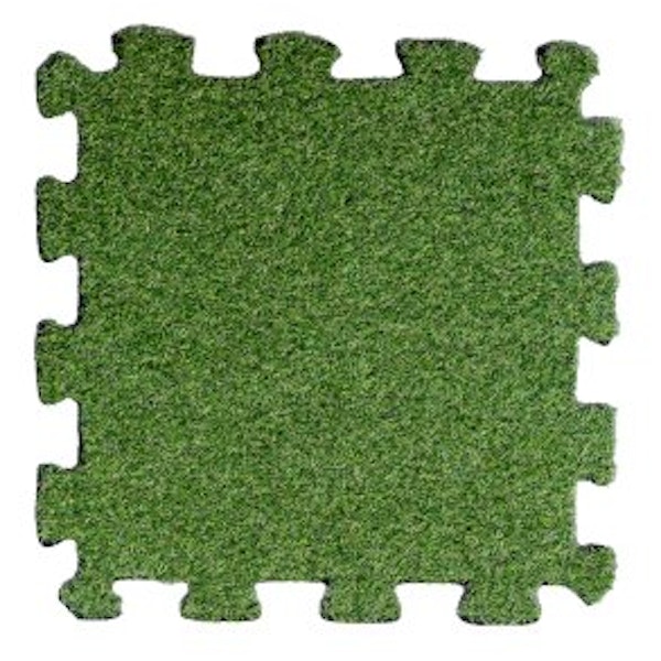 Gummiplatta med konstgräs, 8 mm tjock, 115 x 115 cm