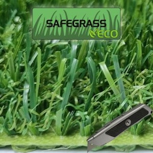 ERIK ECO Safegrass, konstgräs, 120 m² rulle, bredd 4 m - rulle skuren - bild 1