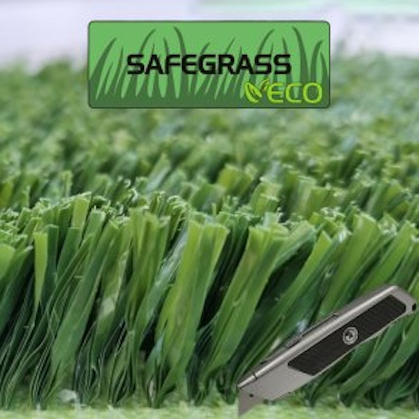 PLAYGRASS ECO Safegrass, konstgräs, rulle skuren, bredd 4 m - Rulle skuren