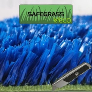 PLAYGRASS ECO BLÅ Safegrass, konstgräs, rulle skuren, bredd 2 m - Rulle skuren - bild 1