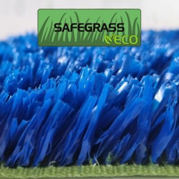 PLAYGRASS ECO Safegrass BLÅ, konstgräs, 60 m² rulle, bredd 2 m