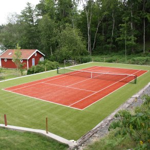 TENNIS-KIT med 18 mm konstgräs - 36 x 18 m, totalt 648 m²