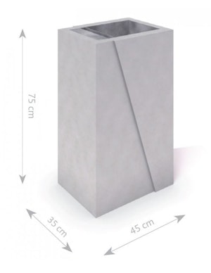 DECO white concrete trash bin 01