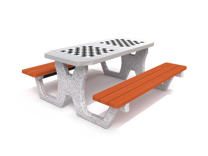 Concrete table for chess - checkers 02