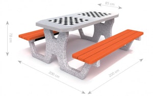 Concrete table for chess - checkers 02