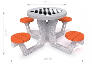 Concrete table for chess - checkers 03