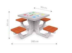 Concrete table for ludo game 01