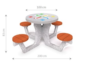 Concrete table for ludo game 03