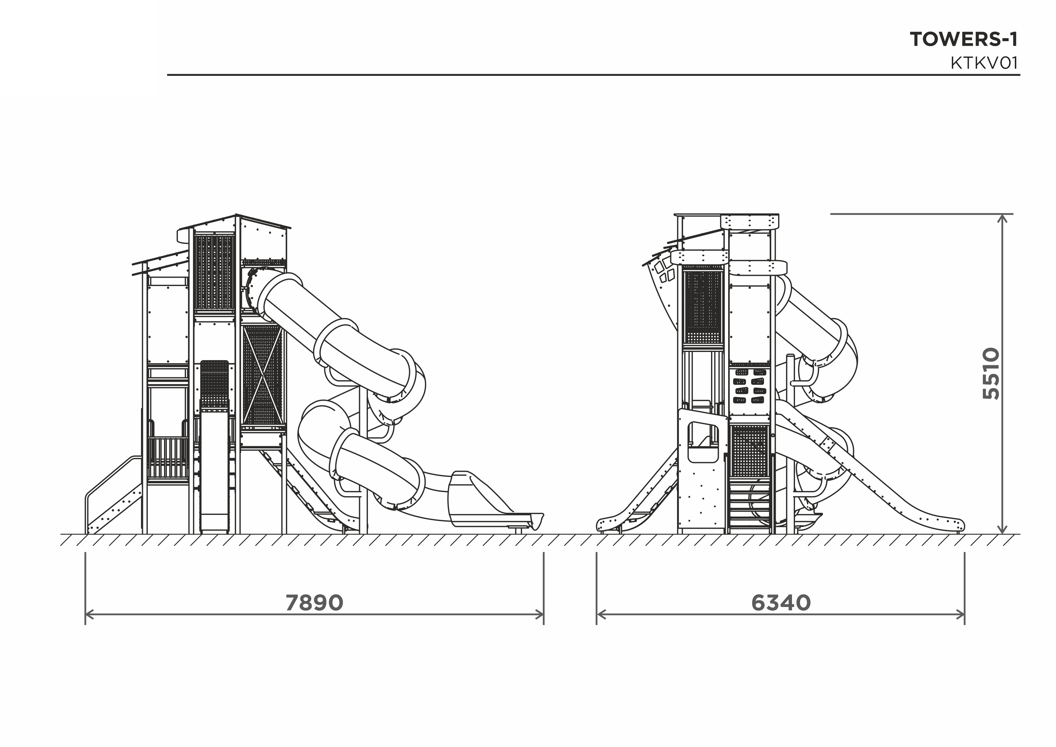 Lekställning TOWERS-1 – sidovy