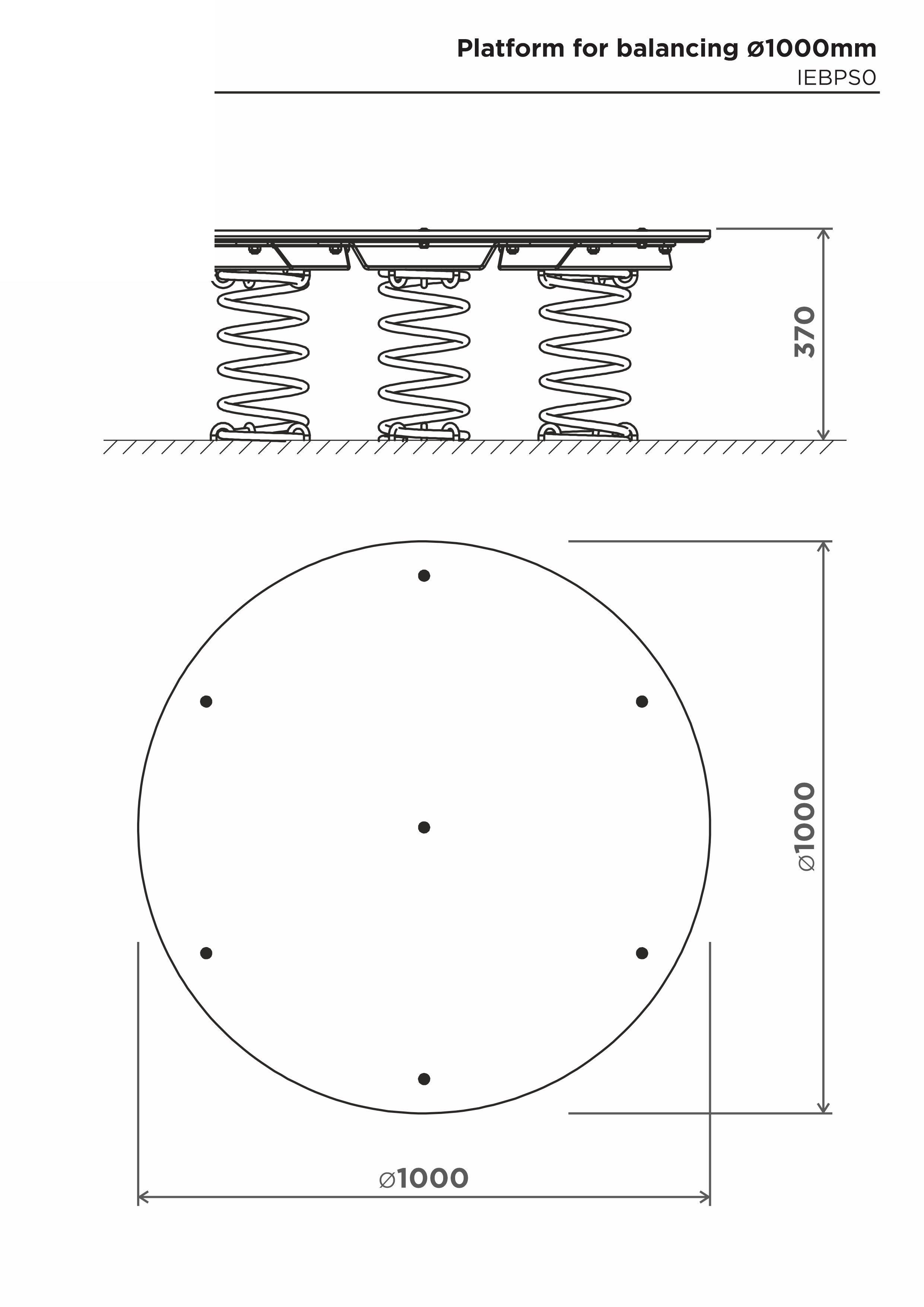 Balansplattform d-1000mm – sidovy