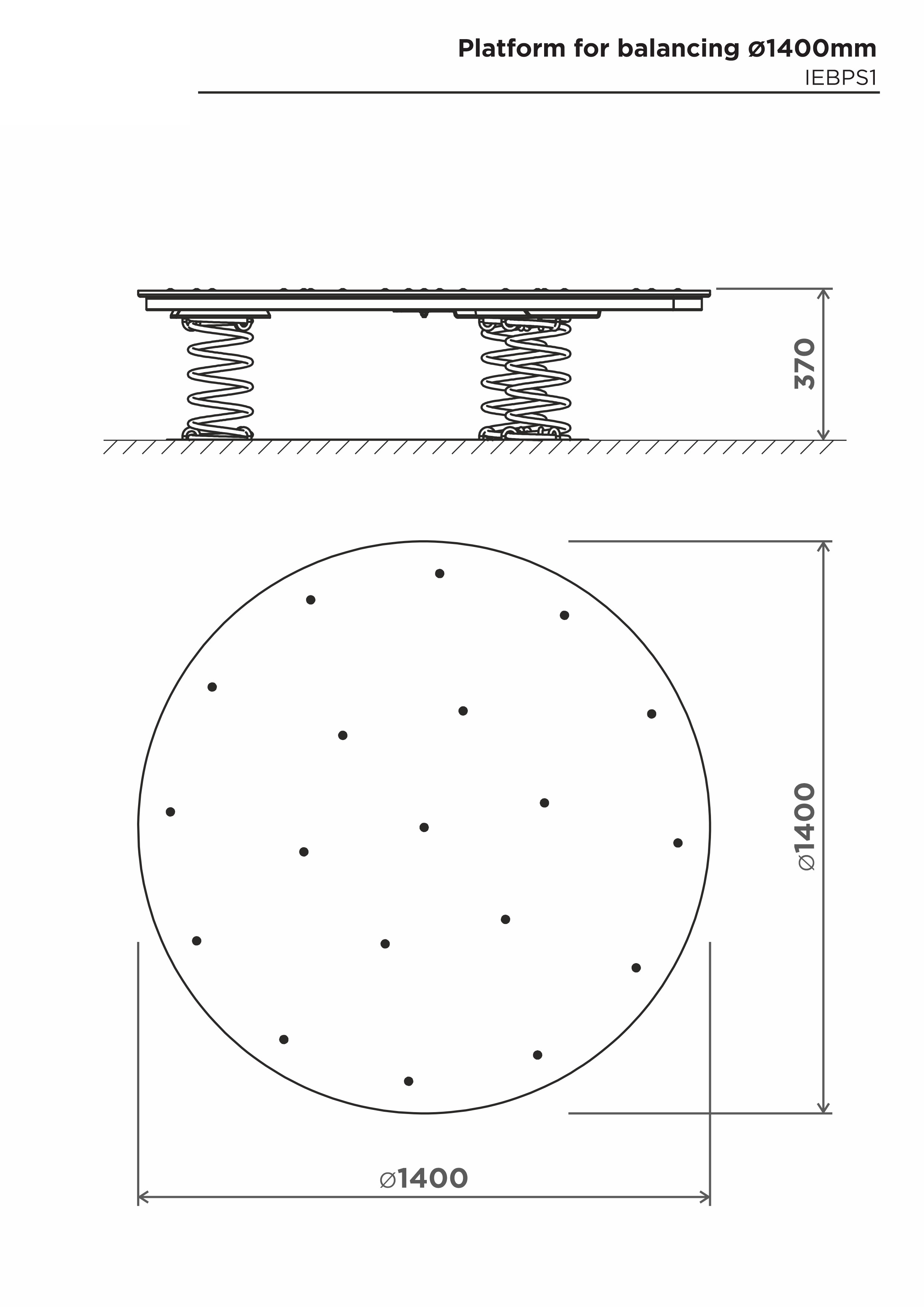 Balansplattform d-1400mm – sidovy