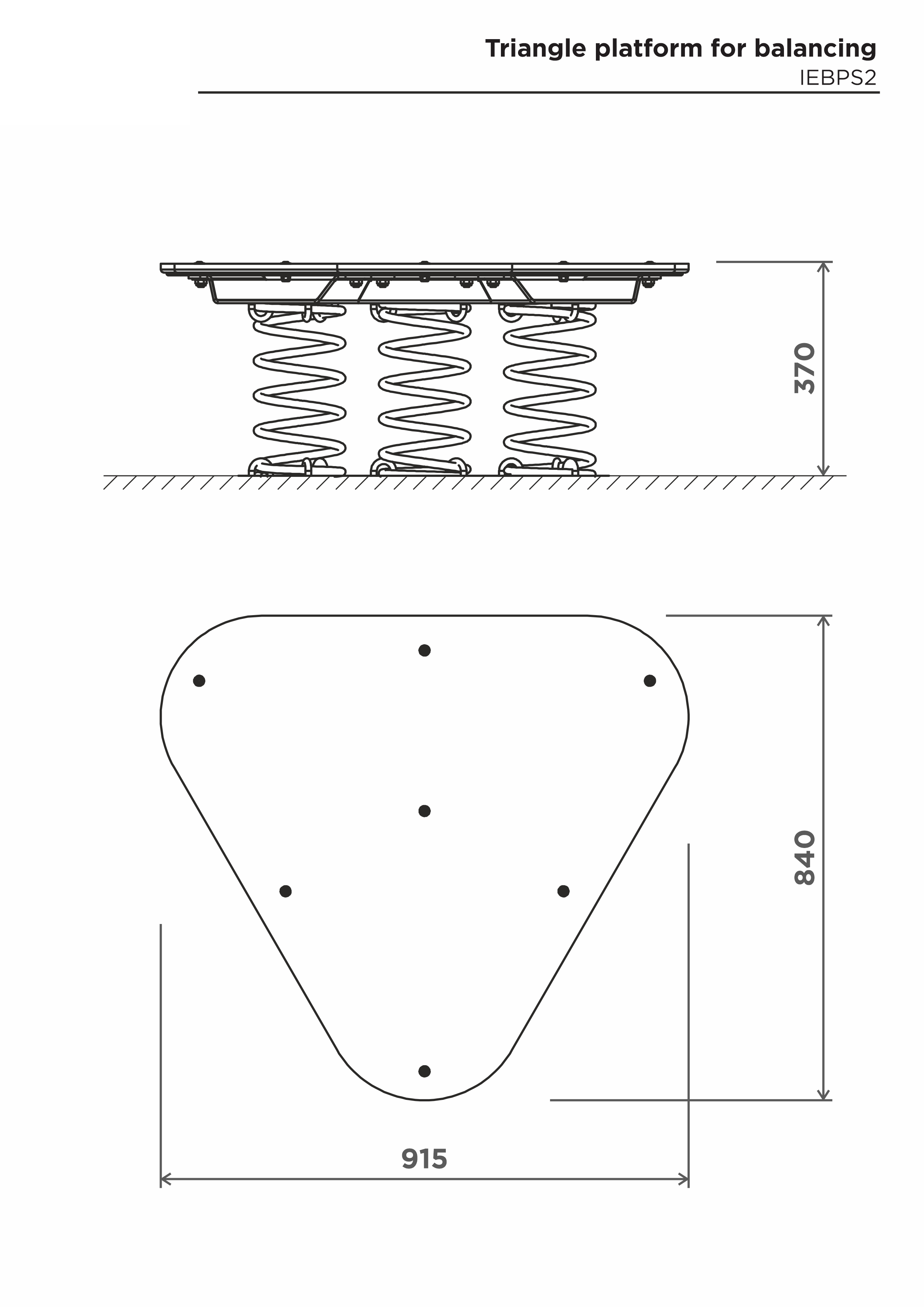 Triangulär balansplattform – sidovy