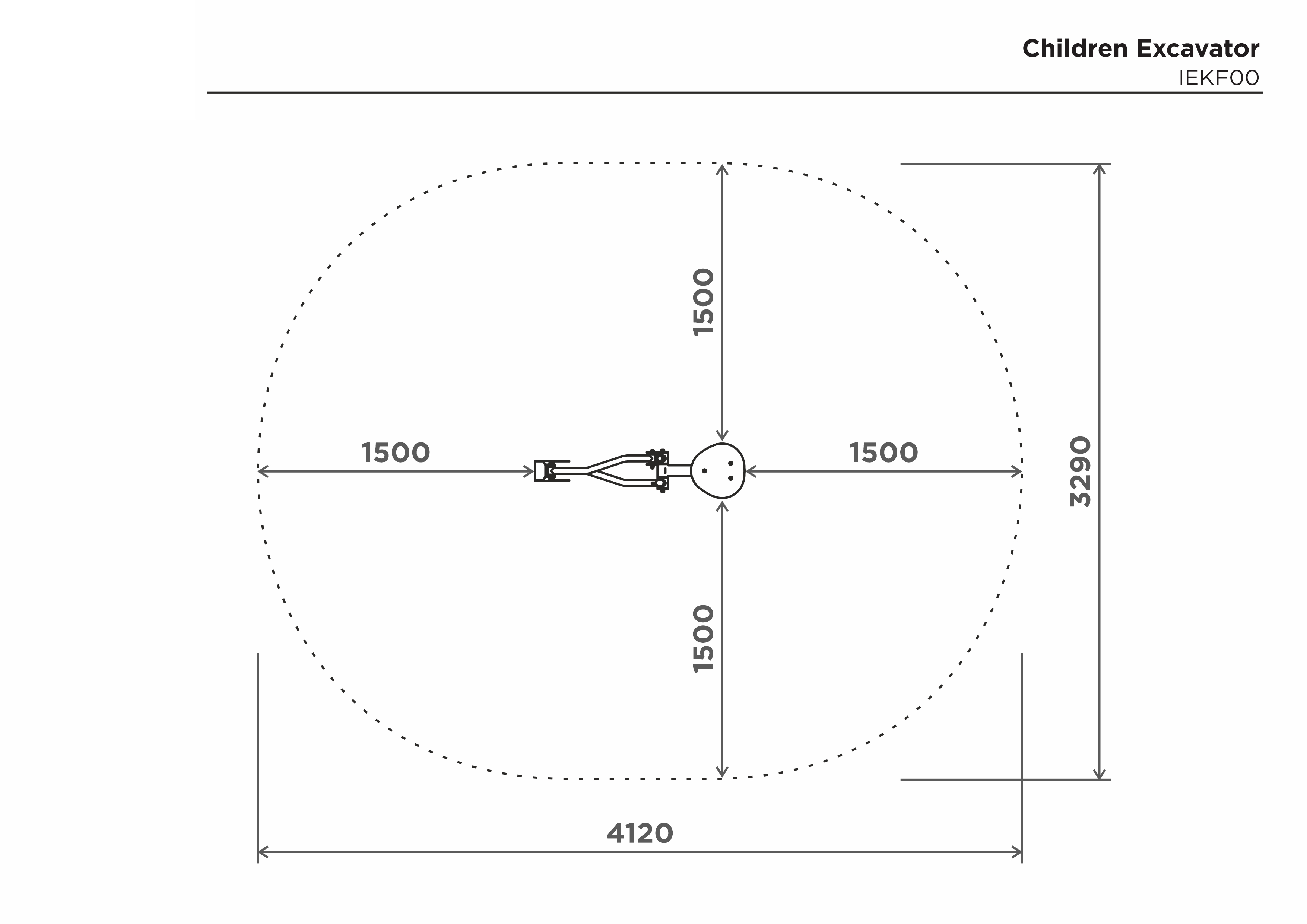Barngrävmaskin, 1100mm – säkerhetsyta