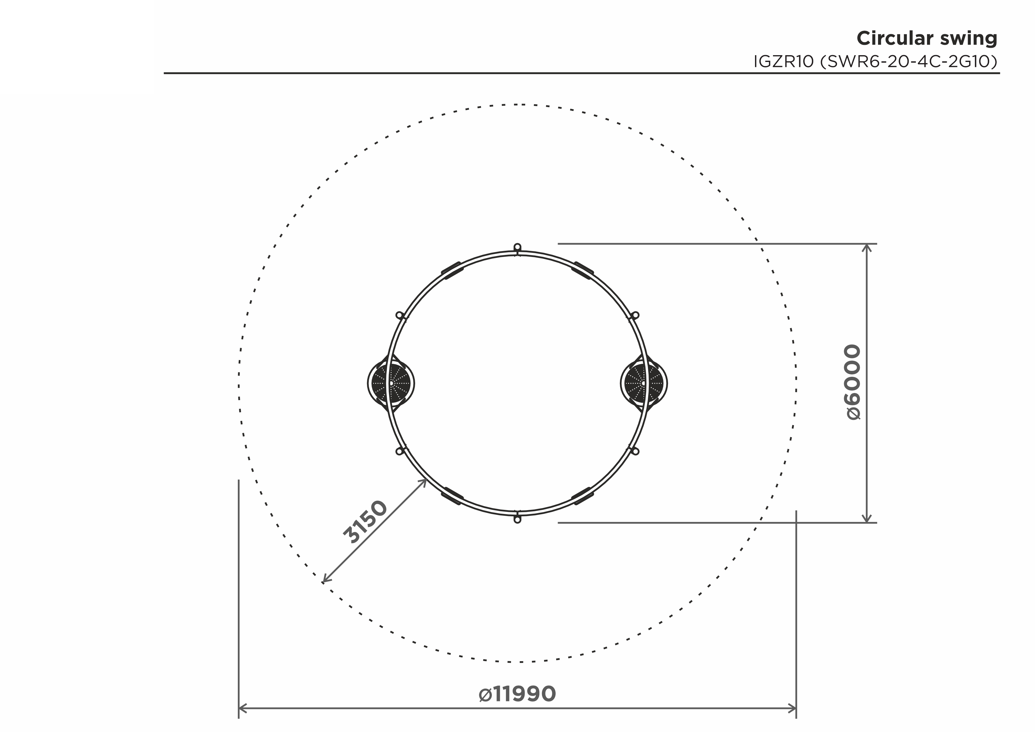 Cirkelgunga SWR6-20-4C-2G10 – säkerhetsyta