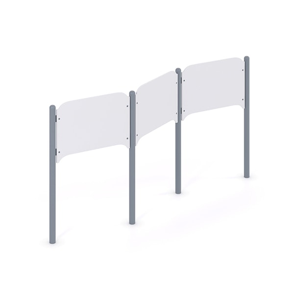 Stolpsats för 3 paneler (sicksack)