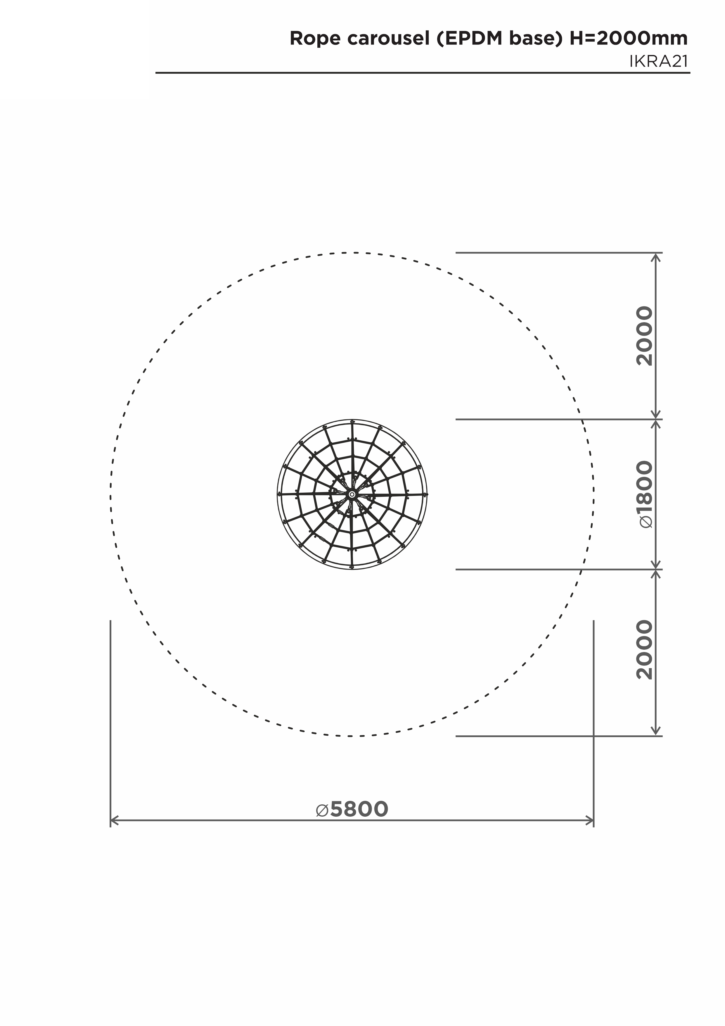 Repkarusell (halkfri HDPE) H=2000mm – säkerhetsyta