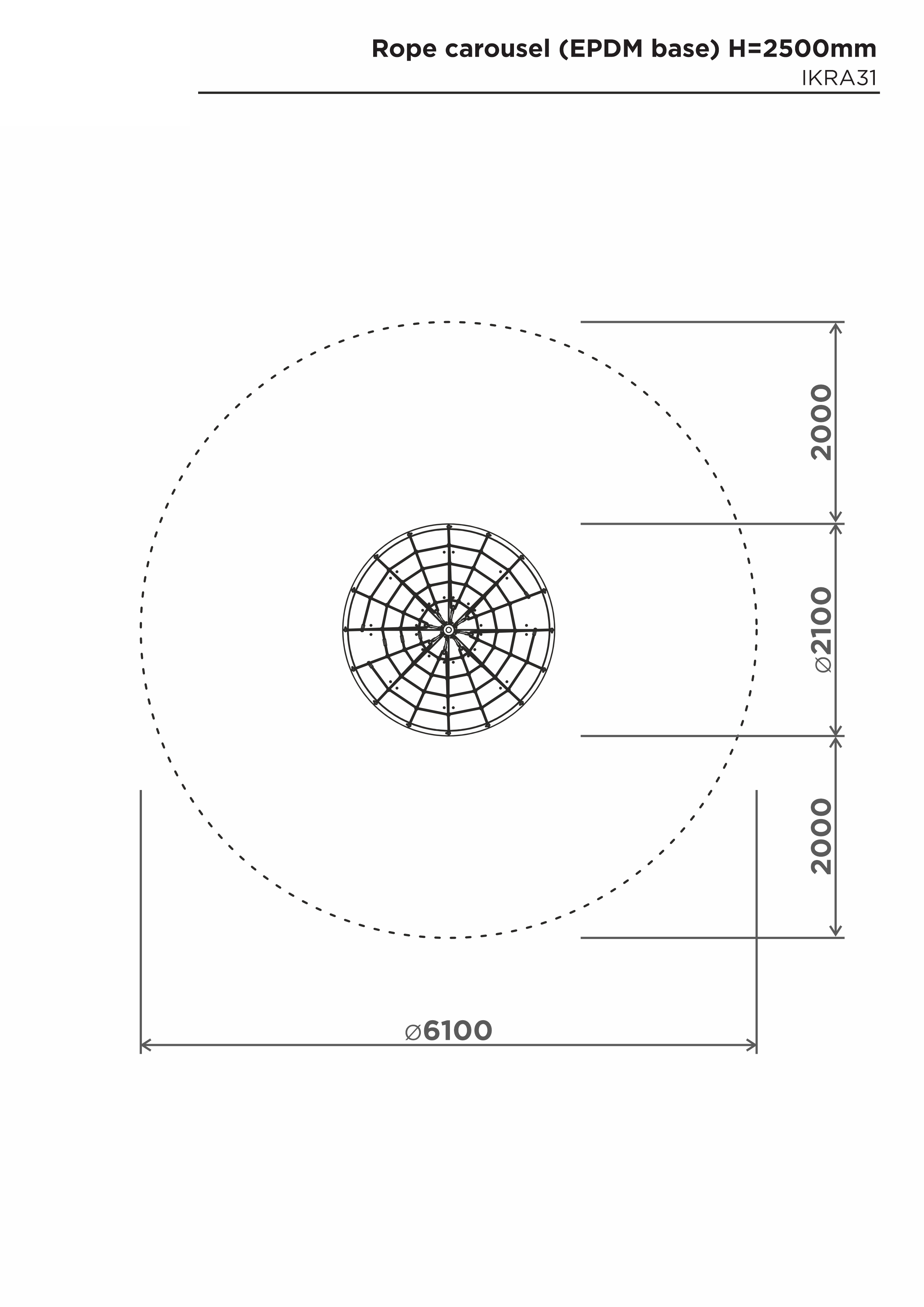Repkarusell (halkfri HDPE) H=2500mm – säkerhetsyta