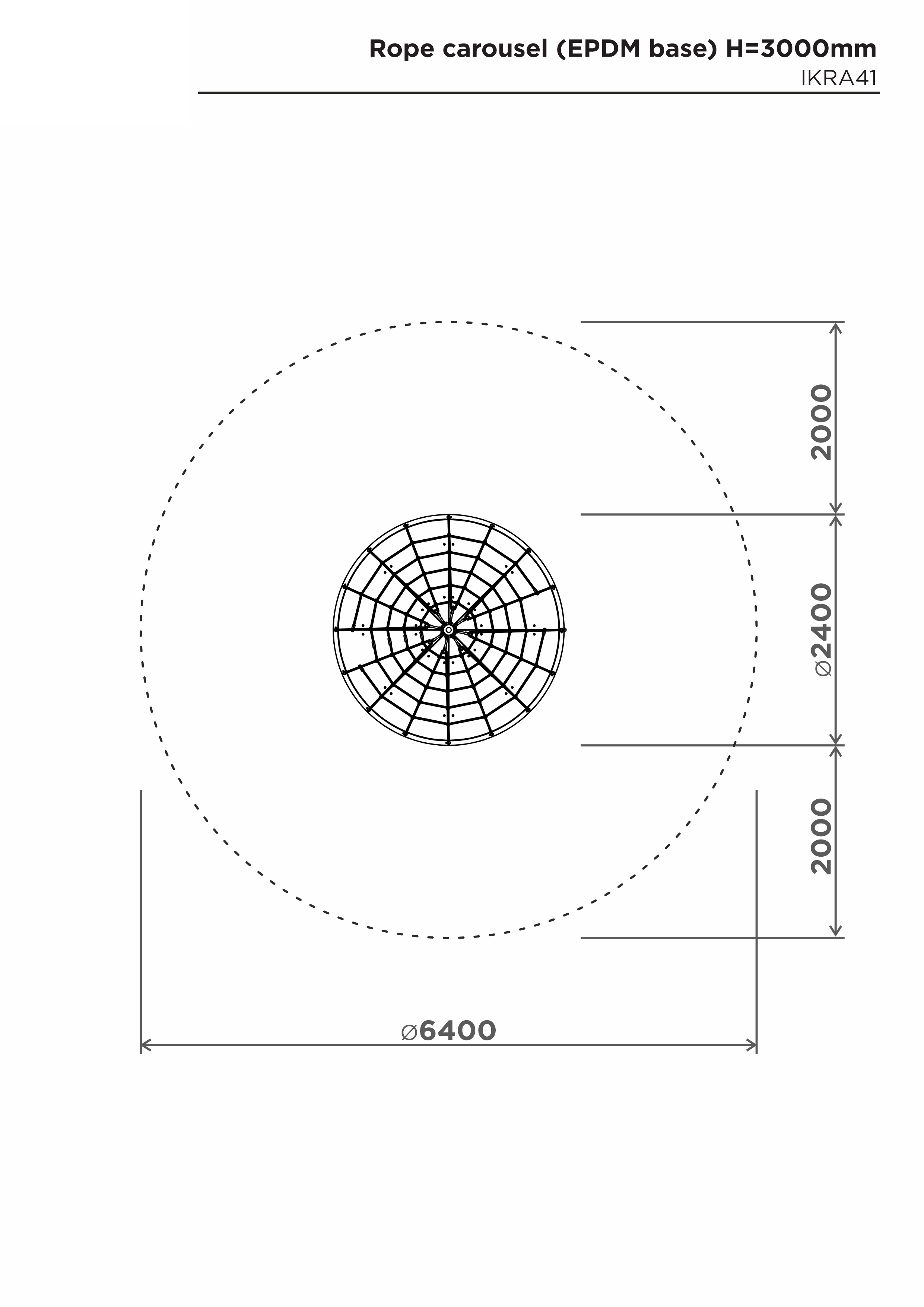 Repkarusell (halkfri HDPE) H=3000mm – säkerhetsyta