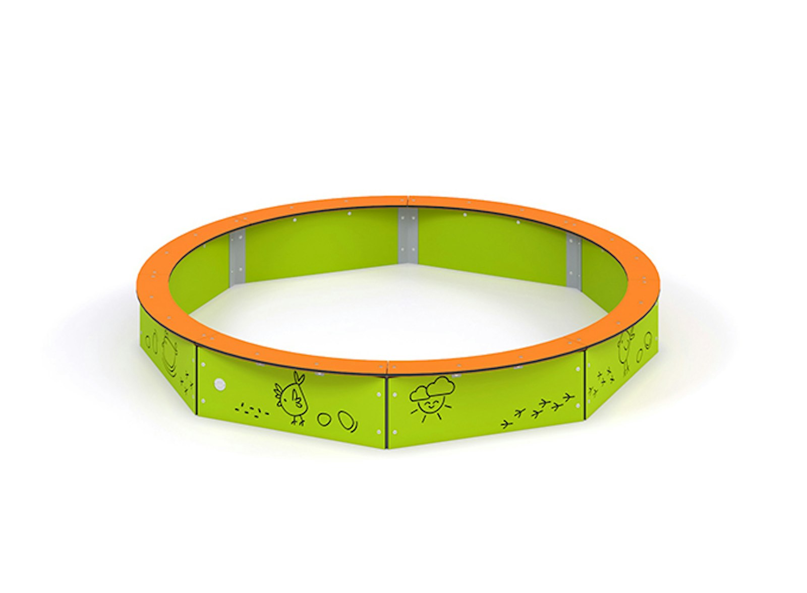 Åttakantig sandlåda, d-2200 (HDPE)