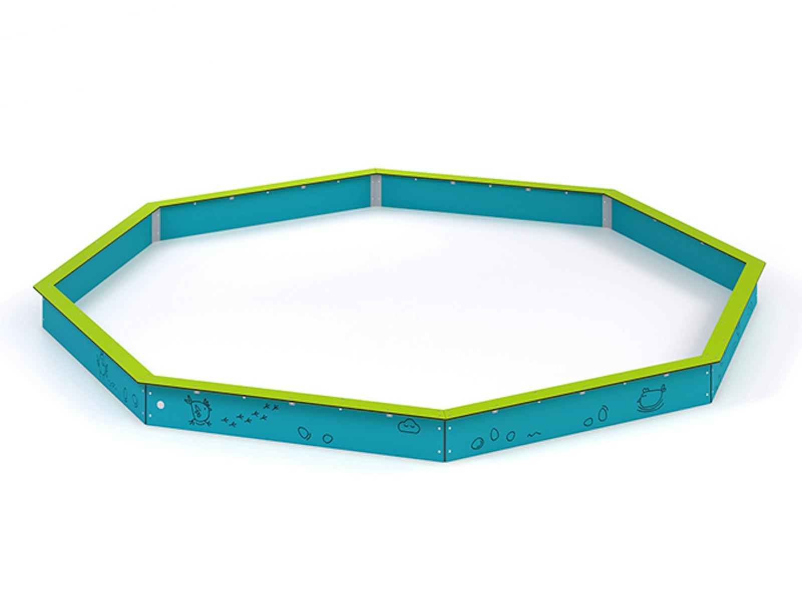 Åttakantig sandlåda, d-5000 (HDPE)