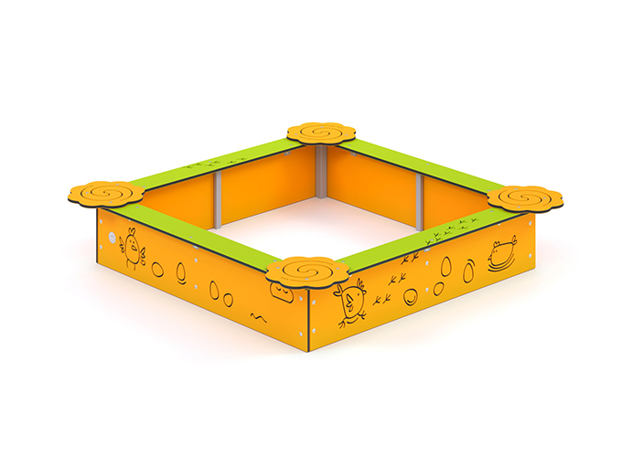 Sandlåda med sitsar 1500x1500mm (HDPE)