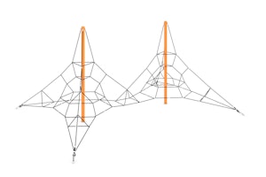 Triangulär dubbel klätterpyramid i rep H-3000mm - bild 2