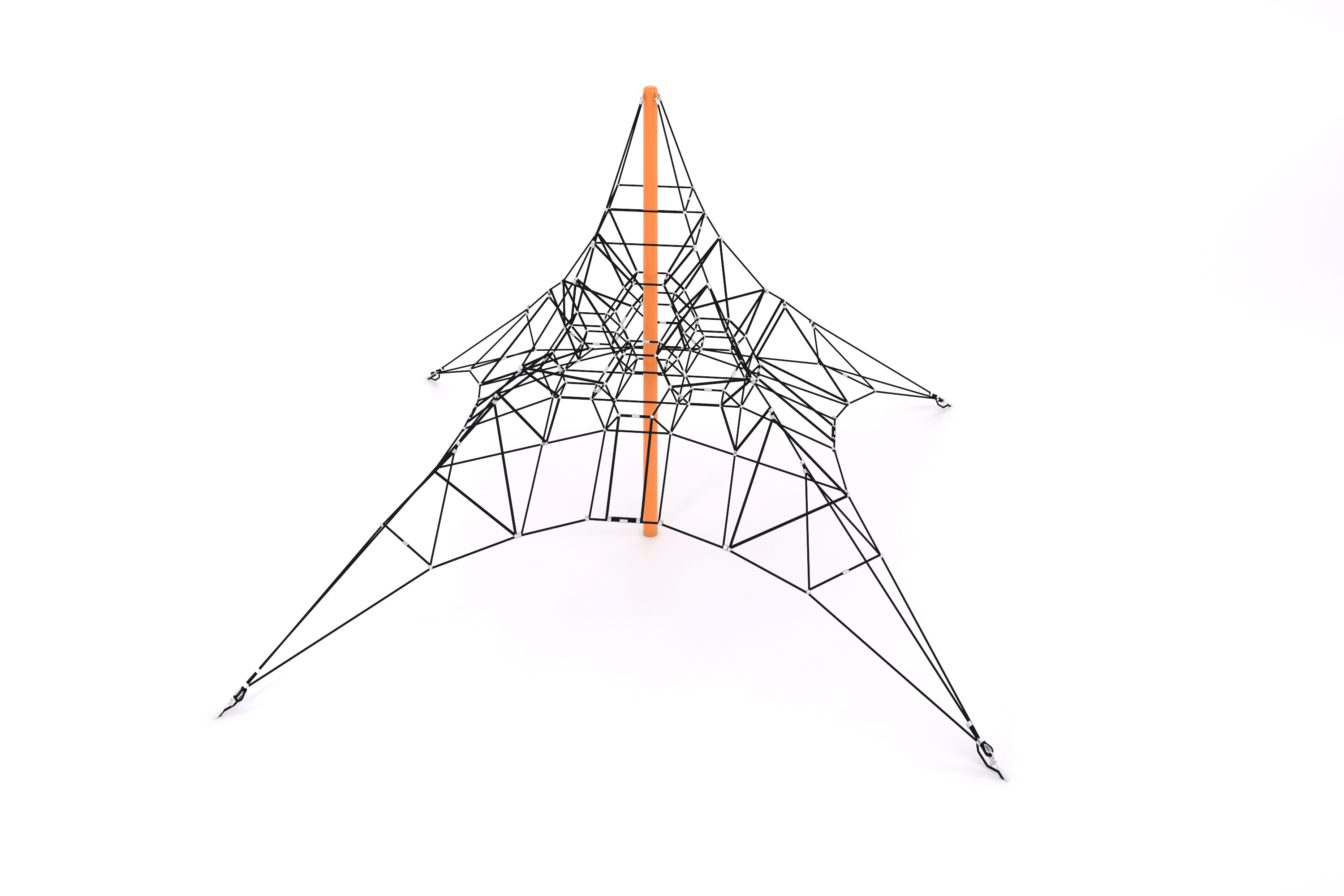 Tetraeder-klätterpyramid i rep H-4000mm