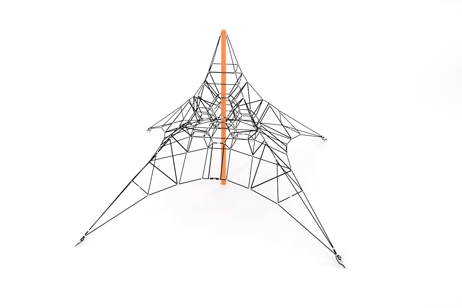 Tetraeder-klätterpyramid i rep H-4000mm