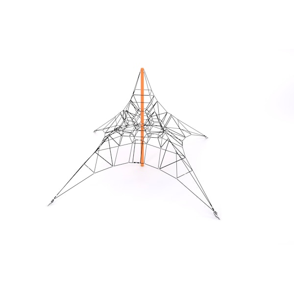 Tetraeder-klätterpyramid i rep H-4000mm