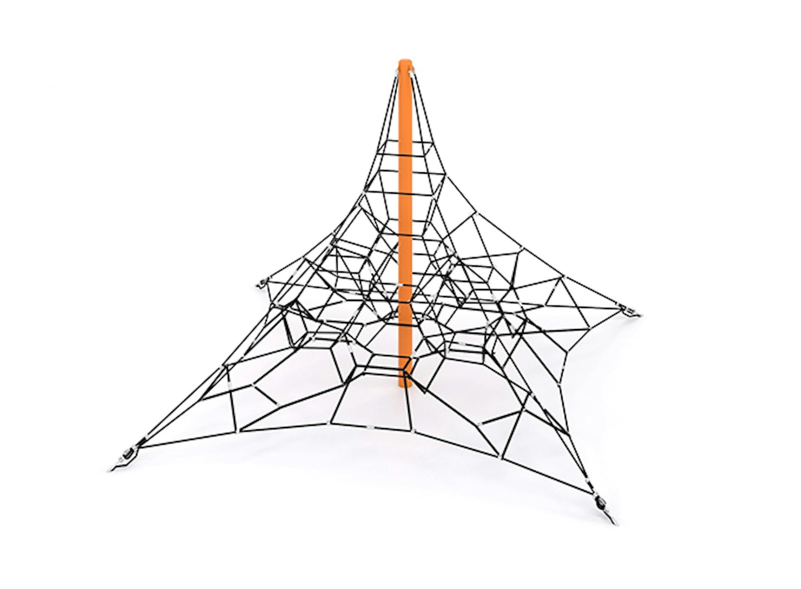 Tetraeder-klätterpyramid i rep H-3000mm