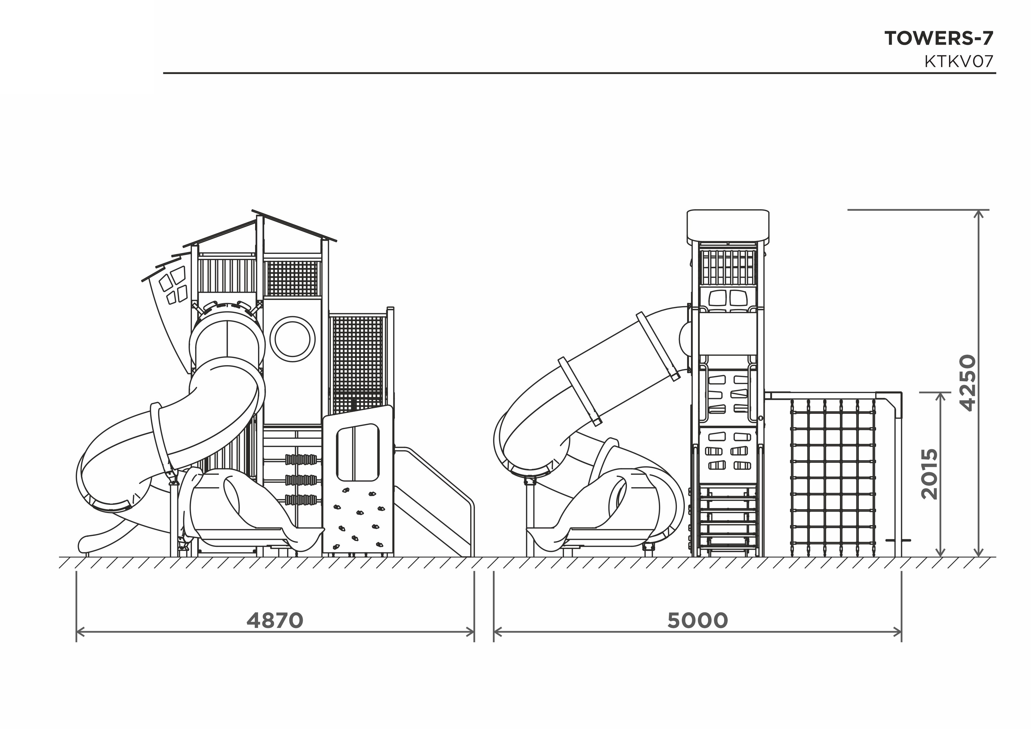 Lekställning TOWERS-7 – sidovy