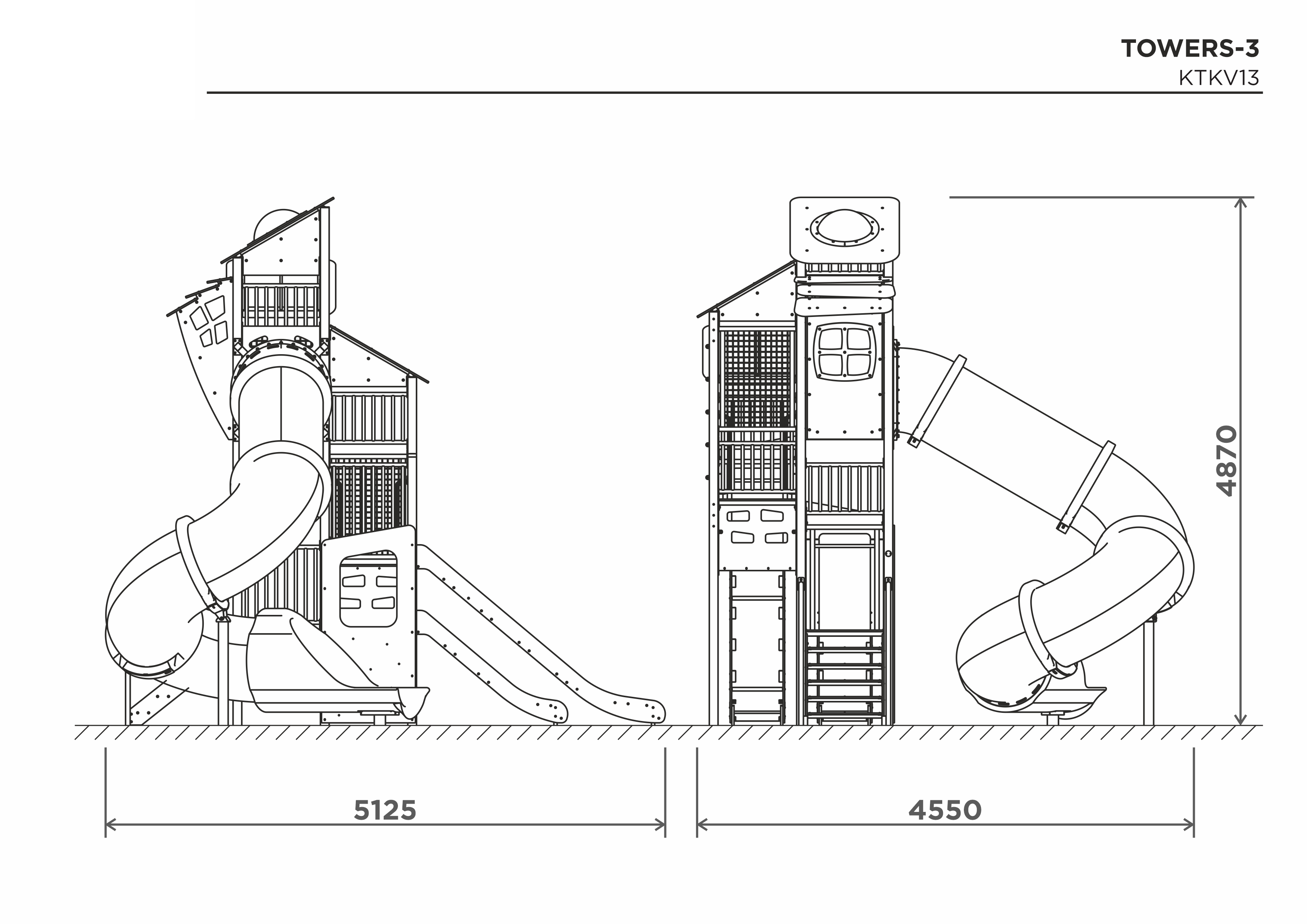 Lekställning TOWERS-3 – sidovy
