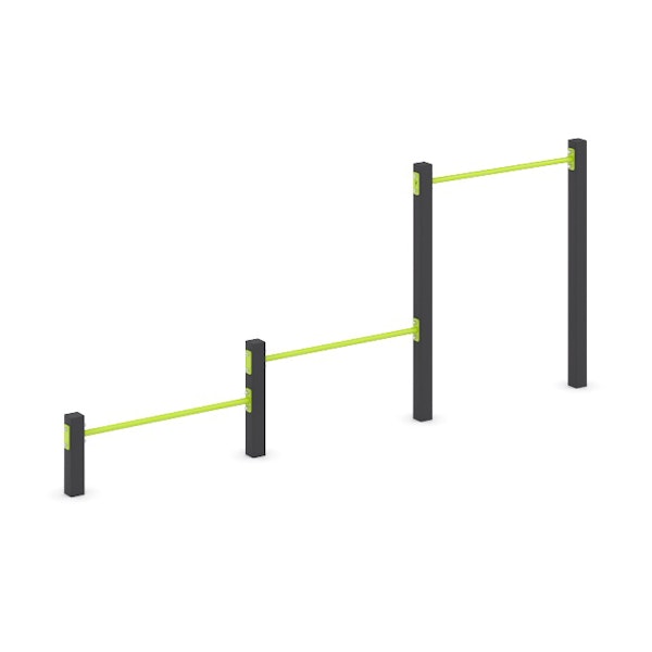 Utegym med tre räck för armhävningar 1000mm