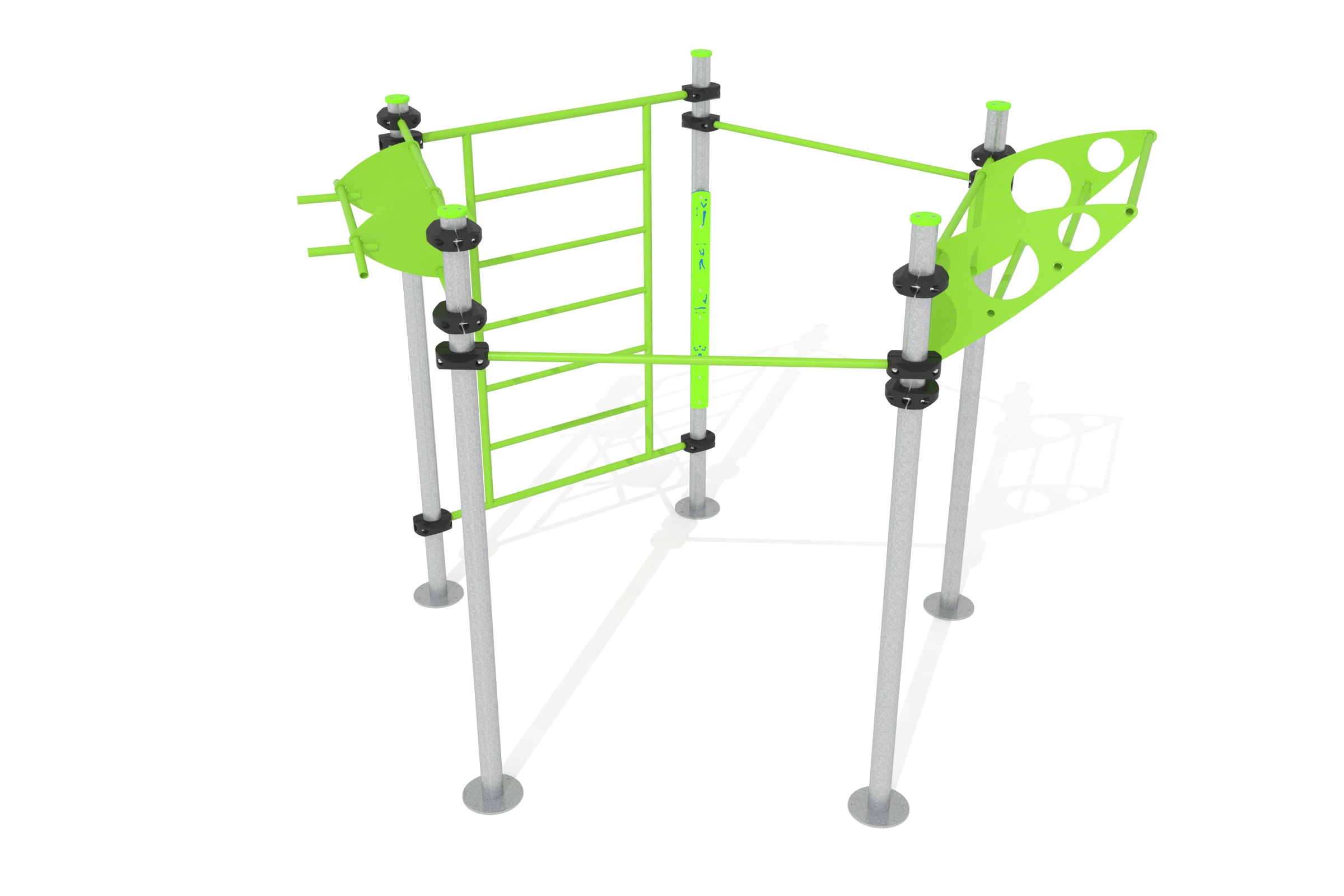 Set STREET WORKOUT pentagonal 5 stolpar