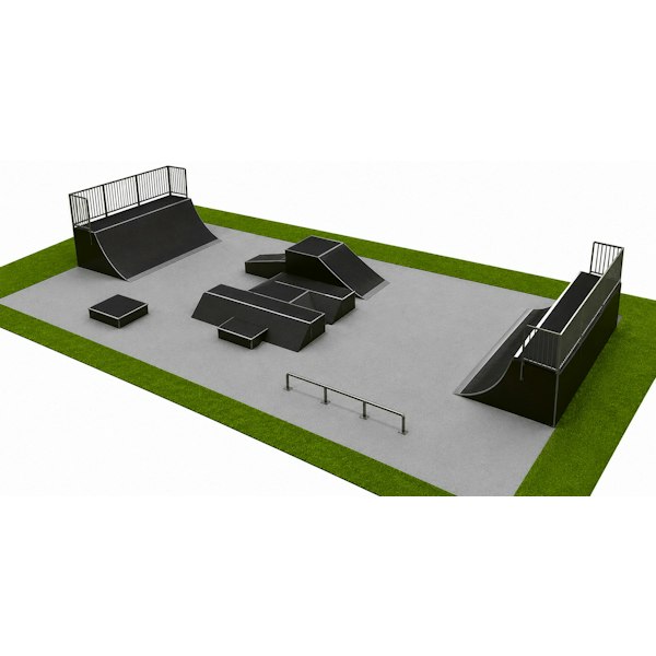Skatepark B10 x L21 x H1,5 m