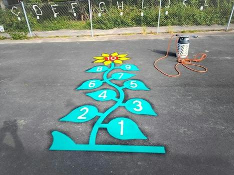 Sifferblomma med siffrorna 1 till 10 på bladen