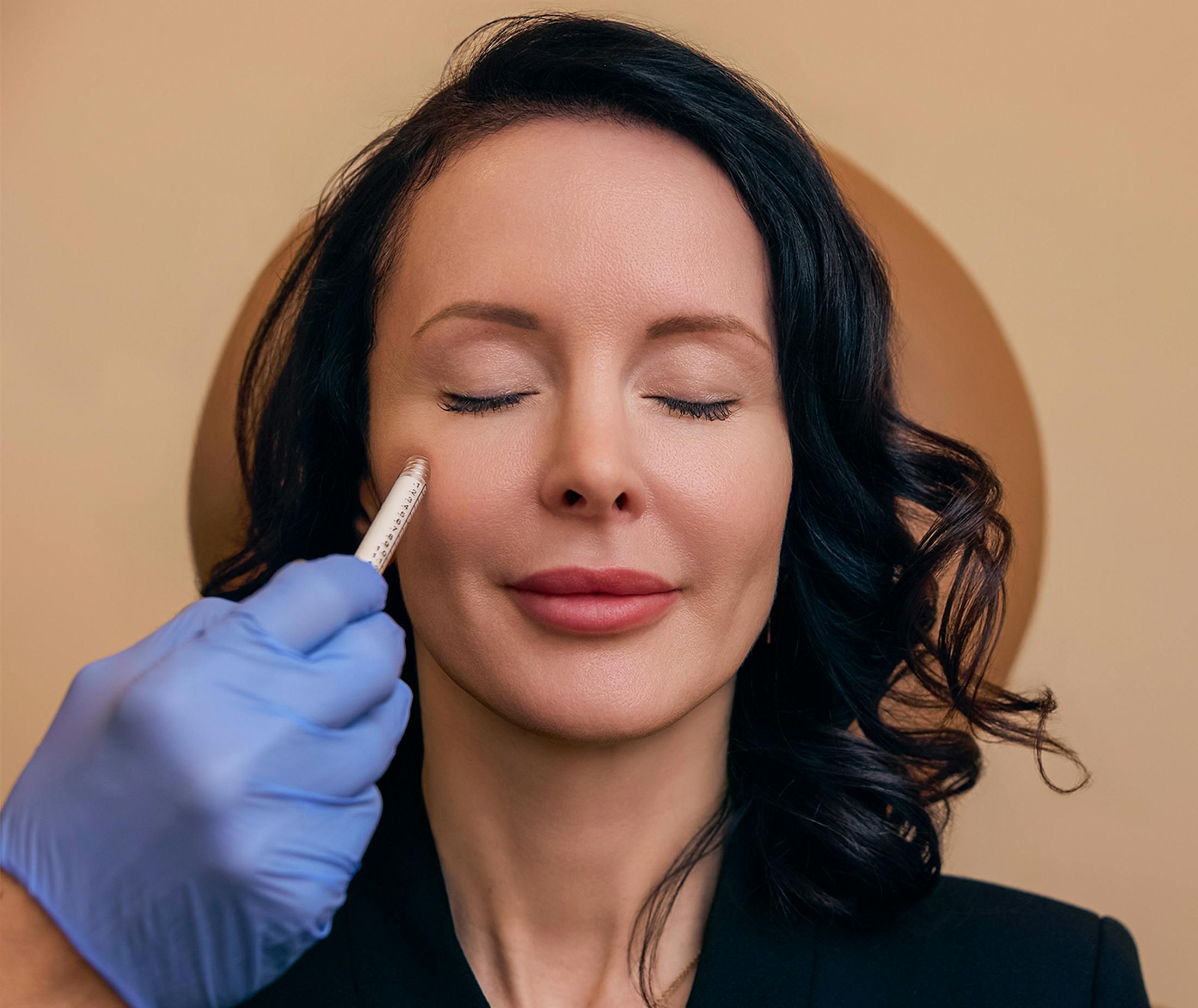 Woman getting an injection