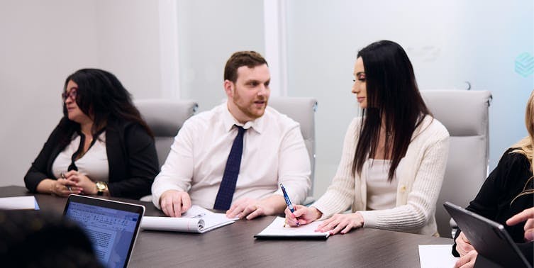 group of people in a meeting