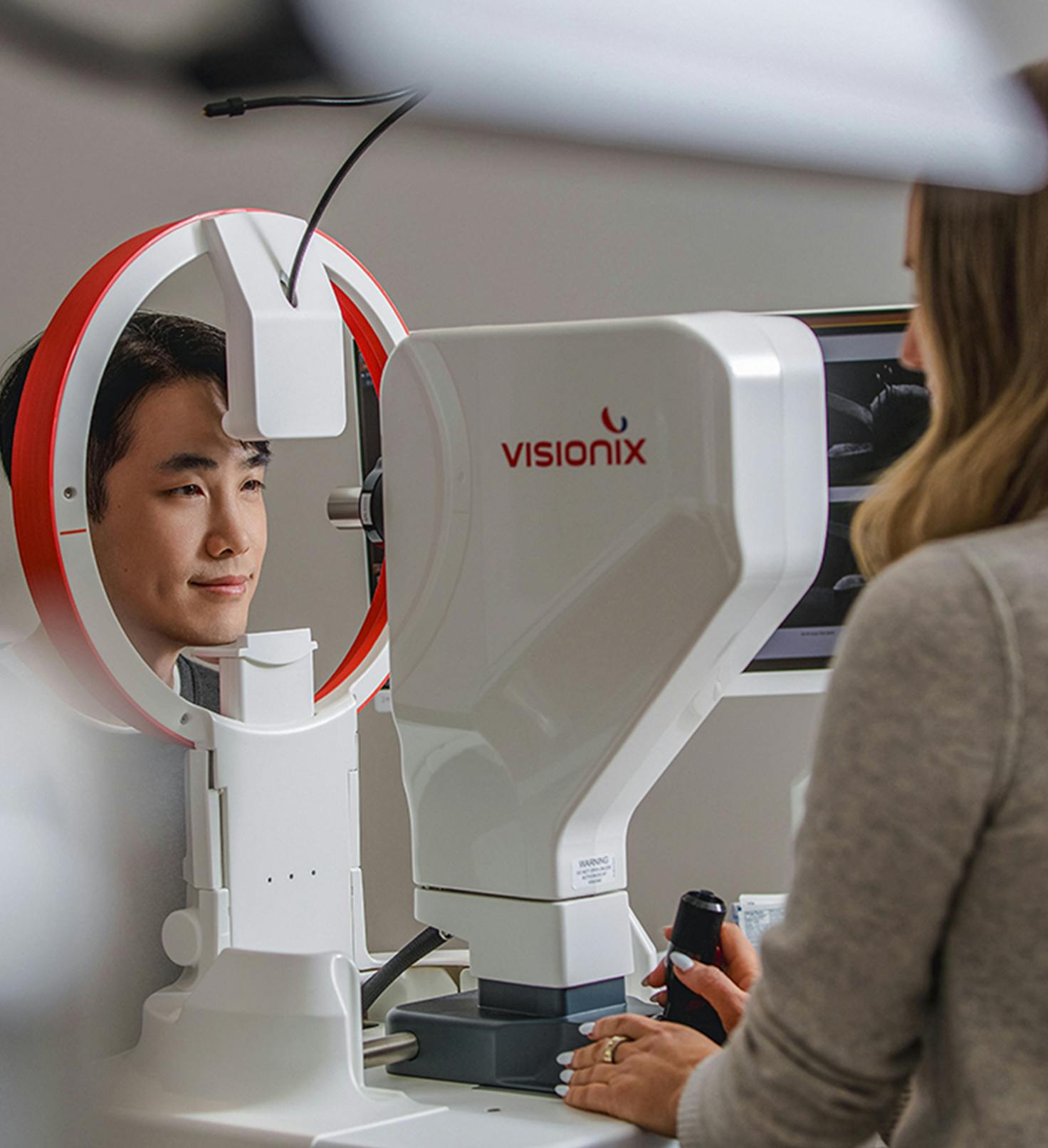 Man during eye exam