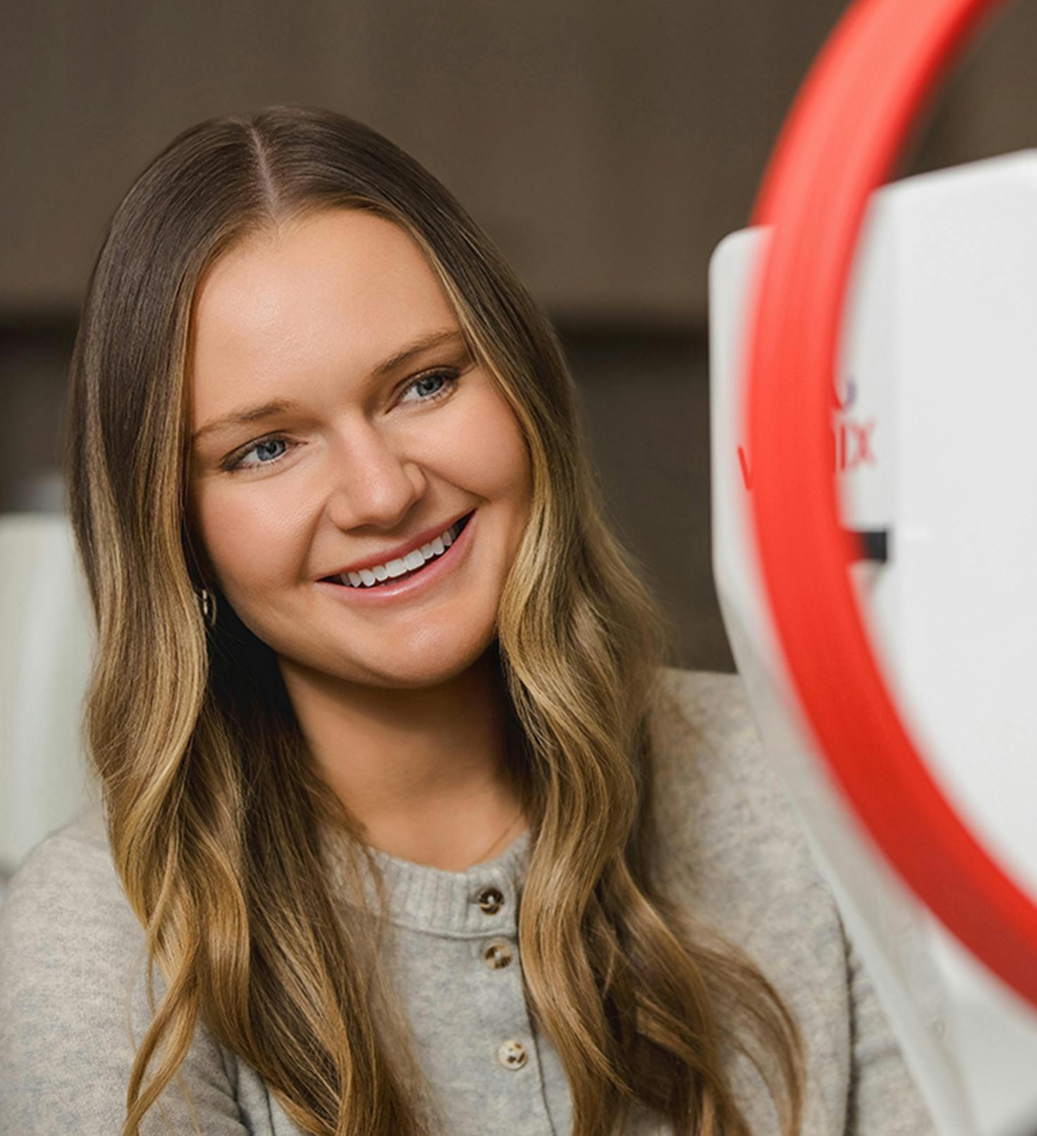 Woman smiling