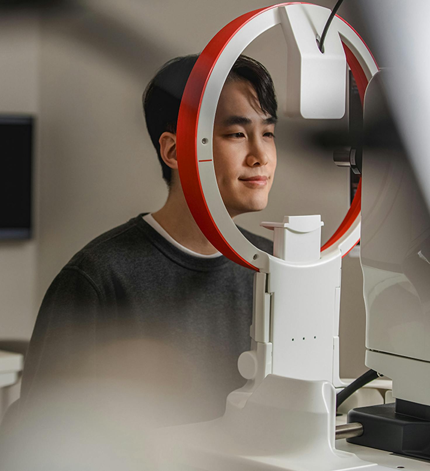 Man during eye exam