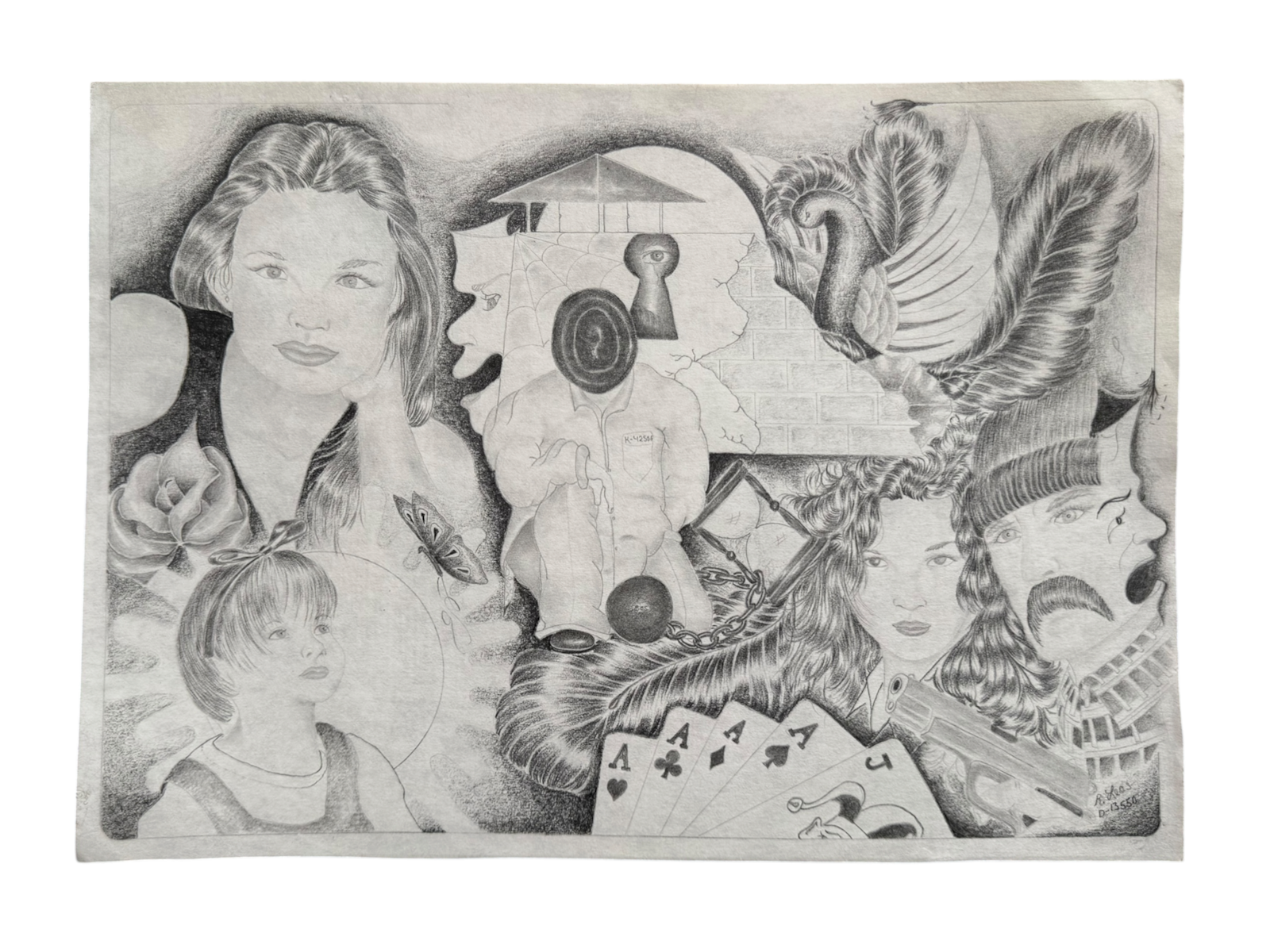 CALIFORNIA CHICANO PRISON DRAWING 003