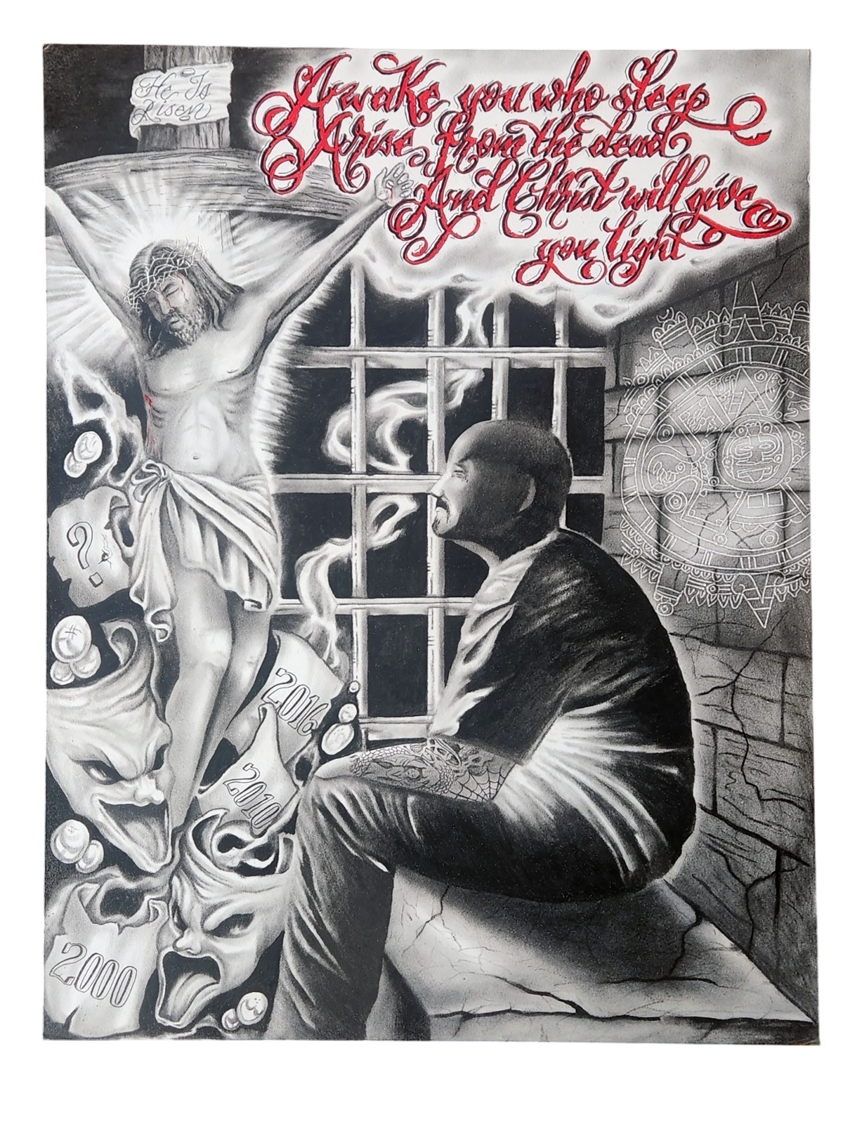 TEXAS CHICANO PRISON DRAWING 001
